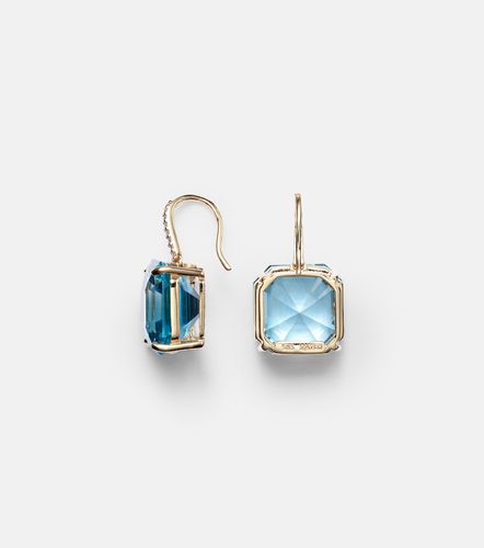 Boucles d'oreilles en or 14 ct, diamants et topaze - Mateo - Modalova