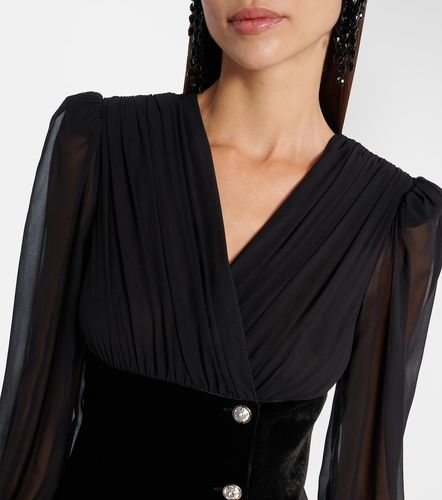 Robe longue en velours et georgette - Alessandra Rich - Modalova