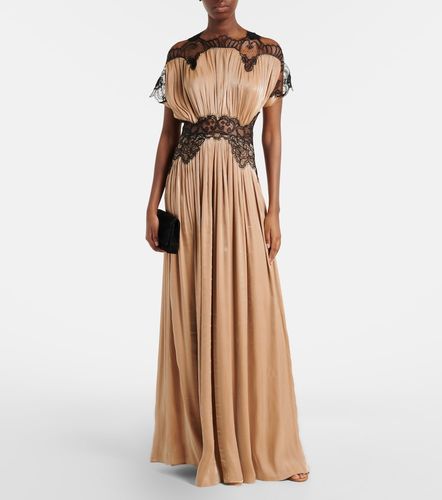 Robe longue à finitions en dentelle - Costarellos - Modalova