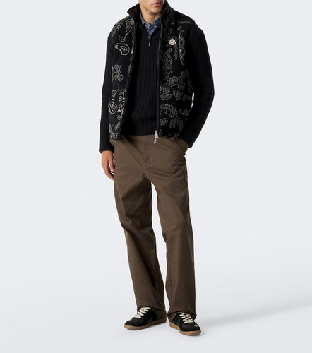 Pantalon droit en coton mélangé - Moncler - Modalova