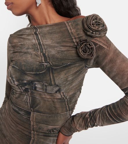 Robe imprimée à encolure bardot - Blumarine - Modalova