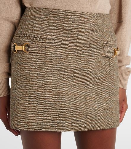 Mini-jupe en laine mélangée à chevrons - Stella McCartney - Modalova