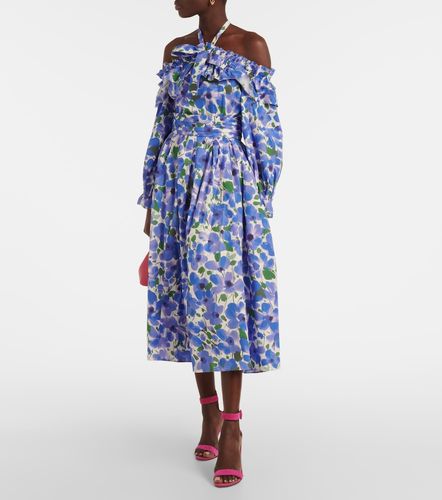 Jupe midi en coton mélangé à fleurs - Carolina Herrera - Modalova