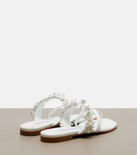 Mules Fiosa en cuir à appliqués floraux - Manolo Blahnik - Modalova