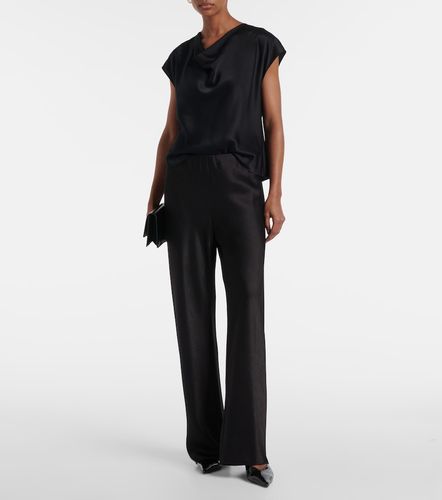 Pantalon droit taille haute en satin - Vince - Modalova