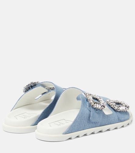Mules Slidy Viv’ en jean à ornements - Roger Vivier - Modalova