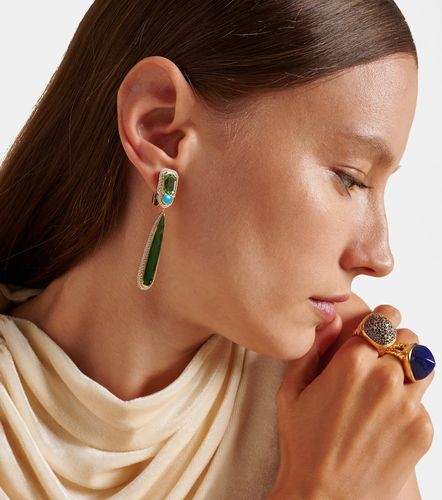 Boucles d'oreilles Quarta en or 18 ct, tourmalines, turquoise et diamants - Marina B - Modalova