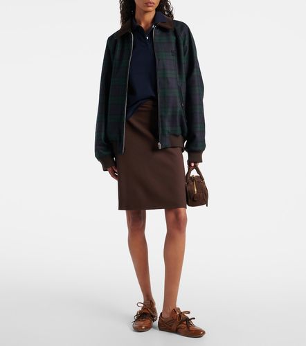 Veste blouson en laine vierge à carreaux - Miu Miu - Modalova