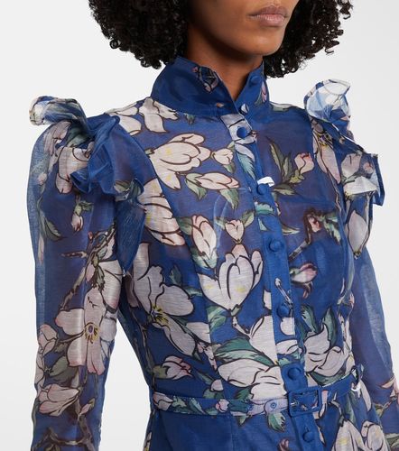 Robe midi Katrina en lin mélangé à fleurs - Leo Lin - Modalova