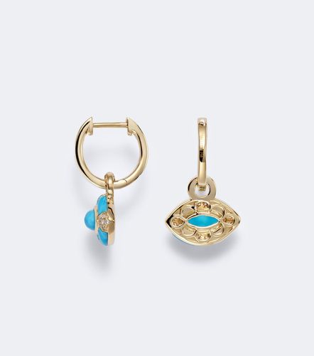 Boucles d’oreilles Riviera Petite en or 18 ct, turquoises et diamants - Shay Jewelry - Modalova