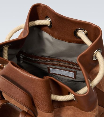 Sac à dos en daim à finitions en cuir - Brunello Cucinelli - Modalova