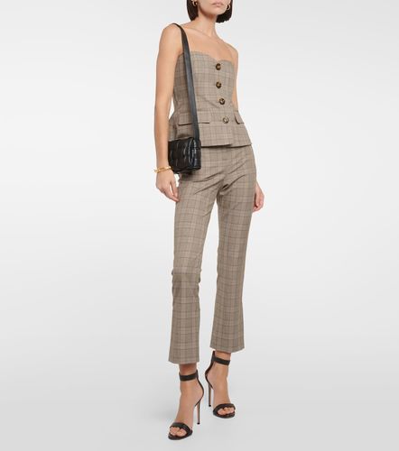 Pantalon slim à taille haute et à carreaux - Veronica Beard - Modalova