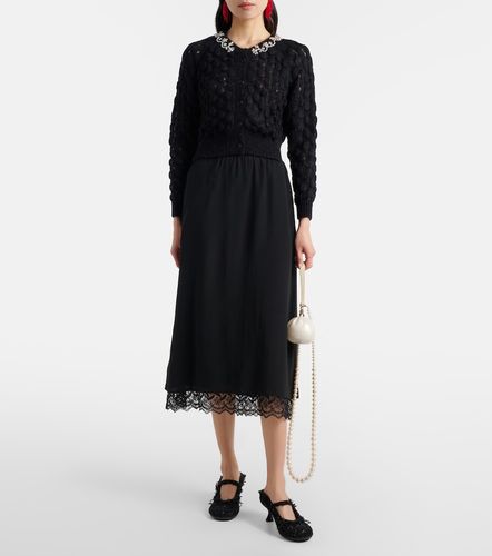 Robe midi en crêpe de Chine à dentelle - Simone Rocha - Modalova