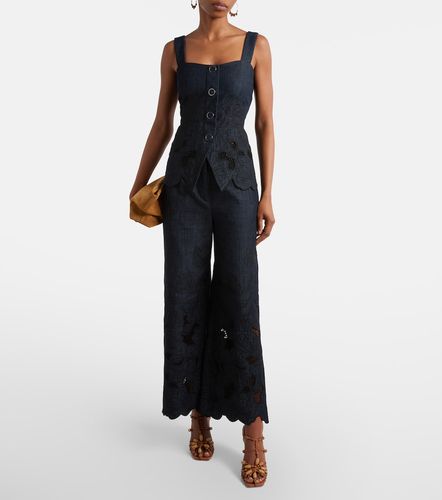 Pantalon Osborne en chambray de coton - Veronica Beard - Modalova