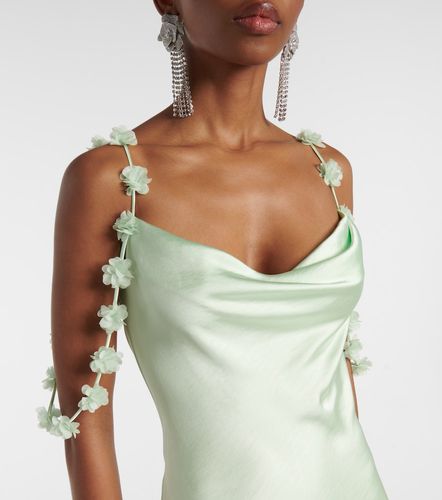 Robe longue en satin à fleurs - Self-Portrait - Modalova