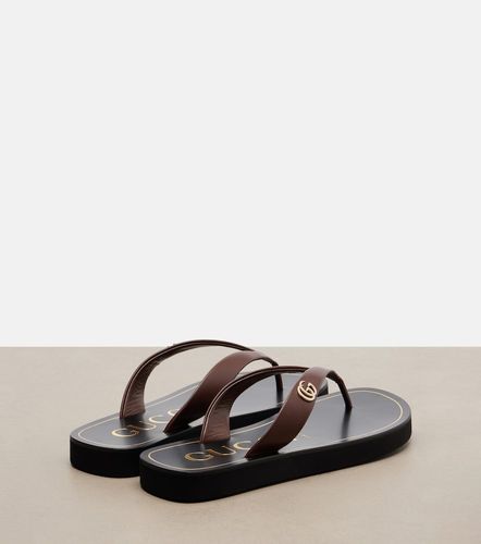 Gucci Tongs Double G en cuir - Gucci - Modalova