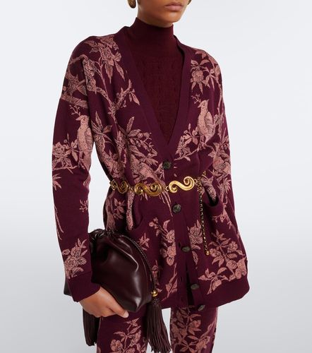 Cardigan en laine mélangée à fleurs - Etro - Modalova