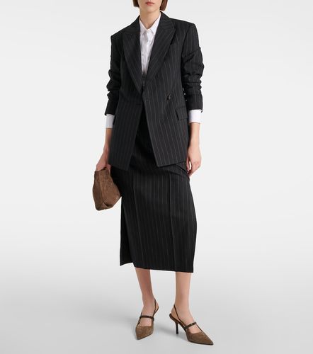 Blazer en laine et coton à rayures - Brunello Cucinelli - Modalova
