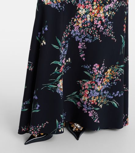 Robe longue en soie mélangée à fleurs - Dolce&Gabbana - Modalova