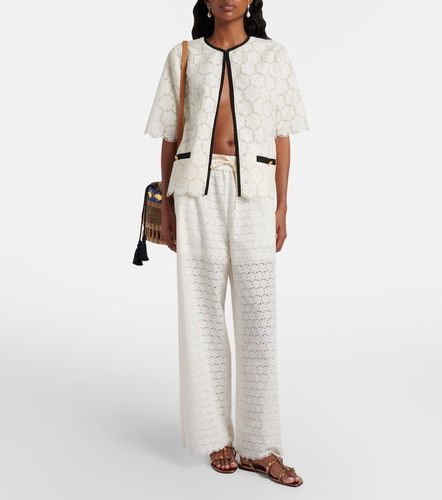 Pantalon ample en coton à broderies anglaises - Valentino - Modalova