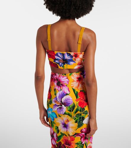 Top court en soie mélangée à fleurs - Dolce&Gabbana - Modalova