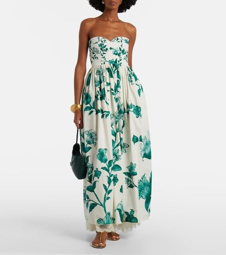 Robe longue Tonia en coton à fleurs et dentelle - Agua by Agua Bendita - Modalova