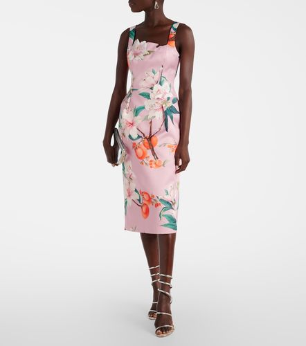 Robe midi Larissa en satin à fleurs - Leo Lin - Modalova