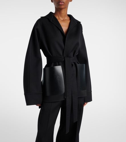 Alaïa Veste portefeuille en laine vierge et cuir - Alaia - Modalova