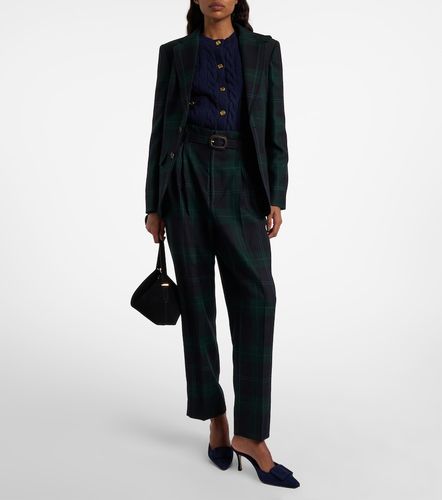 Pantalon tapered à taille haute en laine à carreaux - Polo Ralph Lauren - Modalova