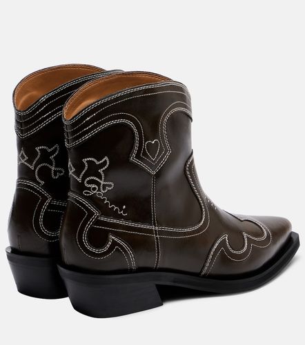 Ganni Bottines santiags brodées - Ganni - Modalova