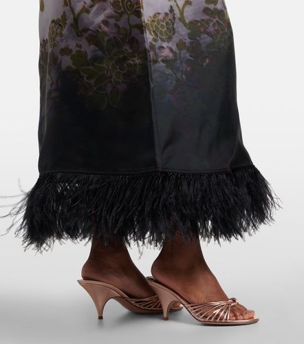 Robe longue Swing en soie à fleurs et plumes - La DoubleJ - Modalova