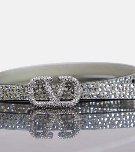Ceinture VLogo Signature en cuir à ornements - Valentino Garavani - Modalova