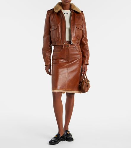 Miu Miu Jupe midi en cuir - Miu Miu - Modalova