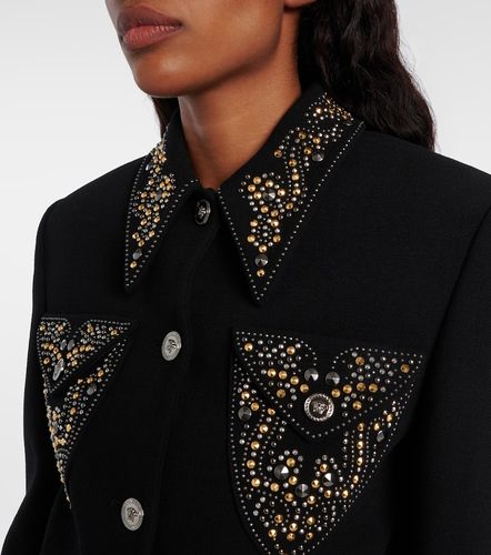 Veste cloutée en laine mélangée - Versace - Modalova
