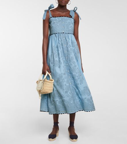 Robe midi en coton à fleurs - Juliet Dunn - Modalova