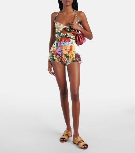 Short en coton à fleurs - Dolce&Gabbana - Modalova