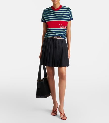 Mini-jupe en laine et mohair - Versace - Modalova