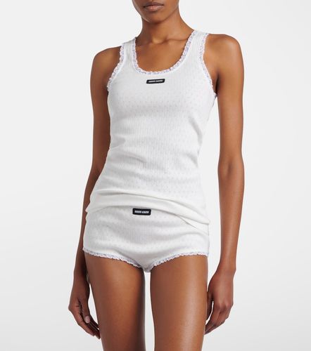 Miu Miu Top en coton à dentelle - Miu Miu - Modalova