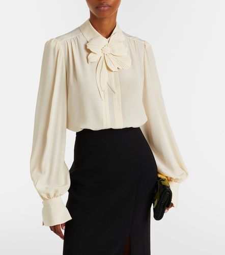 Blouse en soie à appliqué floral - Valentino - Modalova