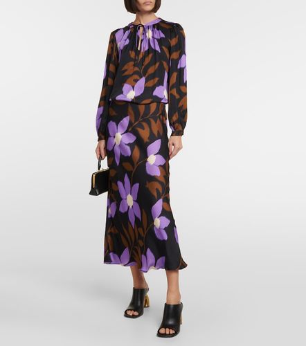 Jupe midi Kaiya imprimée en satin - Velvet - Modalova
