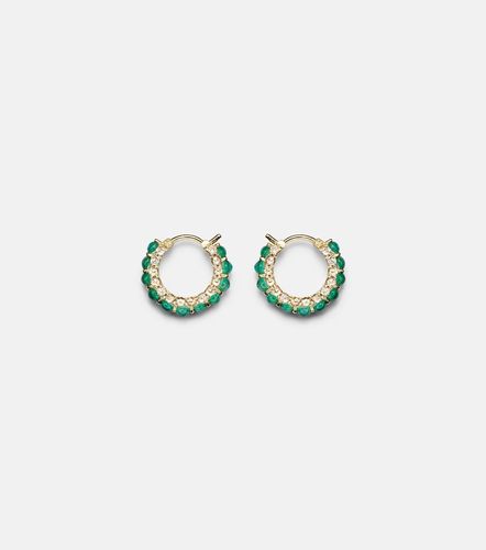 Boucles d'oreilles en or 18 ct, émeraudes et diamants - Ileana Makri - Modalova