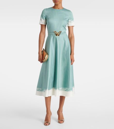Robe midi en coton mélangée à ornements - Oscar de la Renta - Modalova