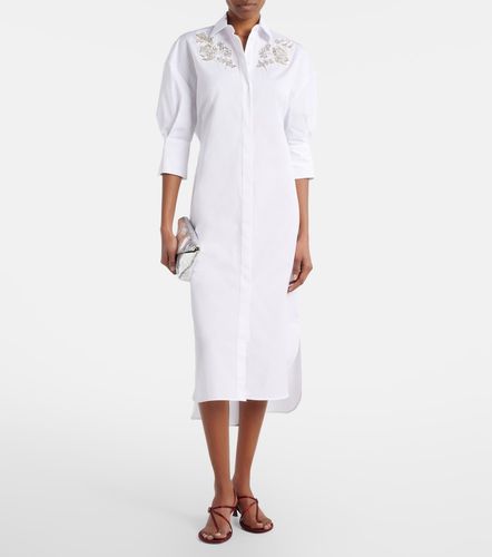 Robe chemise brodée en popeline de coton - Erdem - Modalova