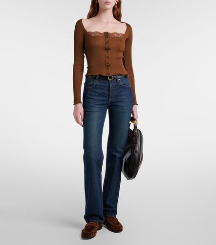 Top en soie à dentelle - Saint Laurent - Modalova