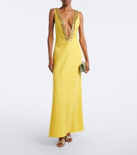 Robe longue en lin à ornements - Valentino - Modalova