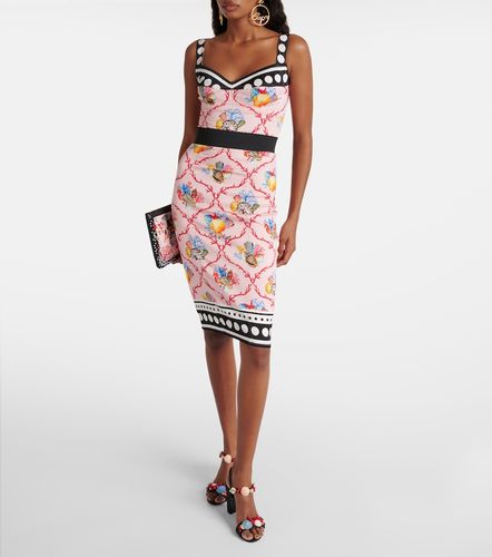 Robe Capri en soie mélangée à imprimé - Dolce&Gabbana - Modalova