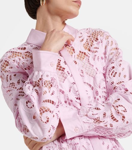 Robe chemise en dentelle de coton - Self-Portrait - Modalova
