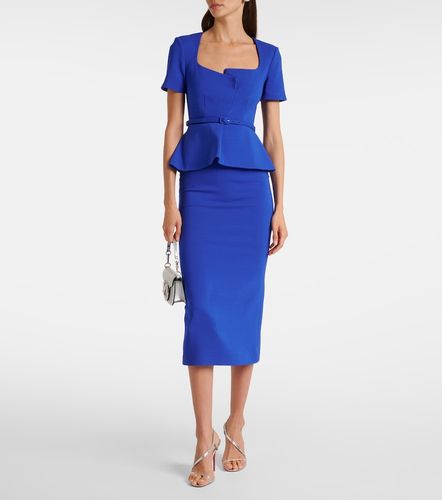 Robe midi Peplum en soie et laine mélangées - Roland Mouret - Modalova