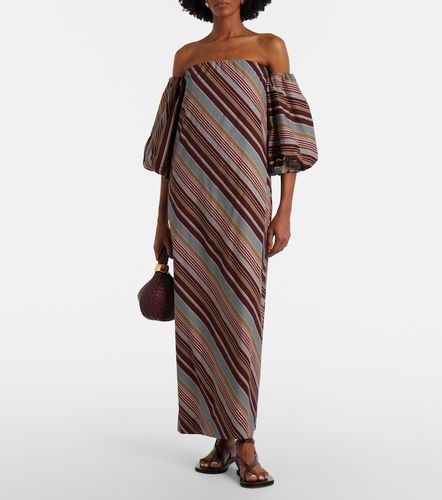 Robe longue rayée en coton mélangé - Adriana Degreas - Modalova