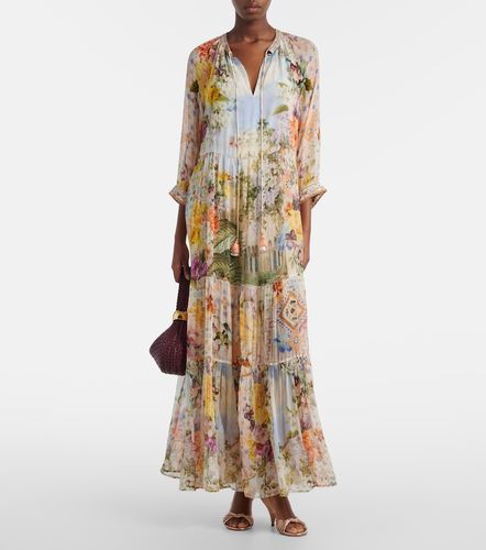 Robe longue en soie à ornement - Camilla - Modalova
